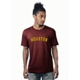 thumbnail image 1 of Daxton Premium Basic Crew Neck Short Sleeve Tshirt Cities Houston  Letter - CherryHth Gold-X-Small, 1 of 2