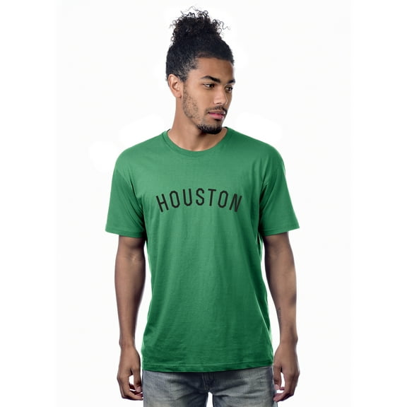 Daxton Premium Basic Crew Neck Short Sleeve Tshirt Cities Houston  Letter - Kelly Black-X-Small