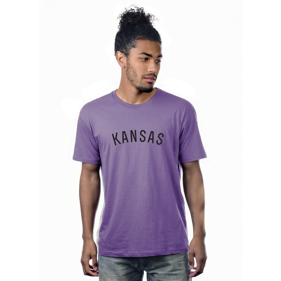Daxton Premium Basic Crew Neck Short Sleeve Tshirt Cities Kansas  Letter - Lilac Black-X-Small