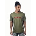 thumbnail image 1 of Daxton Premium Basic Crew Neck Short Sleeve Tshirt Cities Kansas  Letter - Olive Red-XX-Large, 1 of 2
