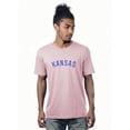 thumbnail image 1 of Daxton Premium Basic Crew Neck Short Sleeve Tshirt Cities Kansas  Letter - Pink Royal-Medium, 1 of 2