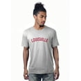 thumbnail image 1 of Daxton Premium Basic Crew Neck Short Sleeve Tshirt Cities Louisville  Letter - HthGrey Red-Large, 1 of 2