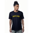 thumbnail image 1 of Daxton Premium Basic Crew Neck Short Sleeve Tshirt Cities Maryland  Letter - Navy Gold-Large, 1 of 2