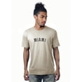 thumbnail image 1 of Daxton Premium Basic Crew Neck Short Sleeve Tshirt Cities Miami  Letter - Oat Black-X-Large, 1 of 2