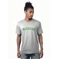 thumbnail image 1 of Daxton Premium Basic Crew Neck Short Sleeve Tshirt Cities Michigan  Letter - HthGrey Green-Large, 1 of 2