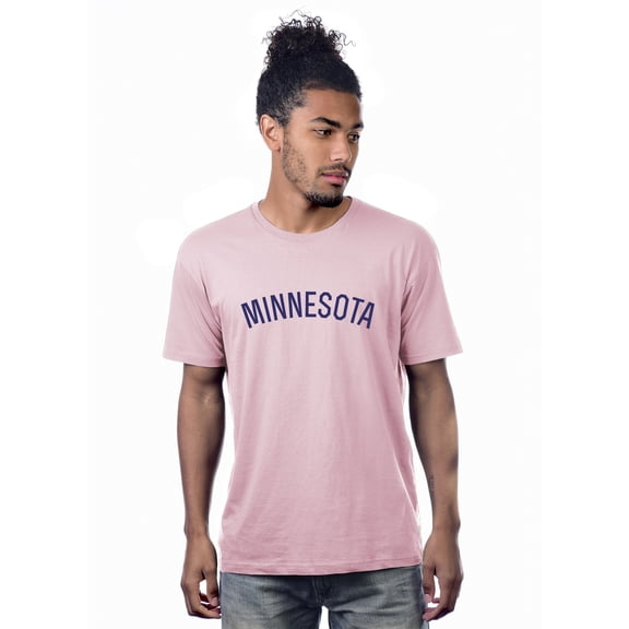 Daxton Premium Basic Crew Neck Short Sleeve Tshirt Cities Minnesota Letter - Pink Navy-XXX-Large