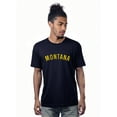 thumbnail image 1 of Daxton Premium Basic Crew Neck Short Sleeve Tshirt Cities Montana  Letter - Navy Gold-XX-Large, 1 of 2