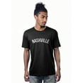 thumbnail image 1 of Daxton Premium Basic Crew Neck Short Sleeve Tshirt Cities Nashville  Letter - Black White-XX-Large, 1 of 2