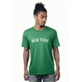 thumbnail image 1 of Daxton Premium Basic Crew Neck Short Sleeve Tshirt Cities New York  Letter - Green White-Small, 1 of 2
