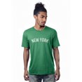 thumbnail image 1 of Daxton Premium Basic Crew Neck Short Sleeve Tshirt Cities New York  Letter - Green White-X-Large, 1 of 2