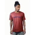 thumbnail image 1 of Daxton Premium Basic Crew Neck Short Sleeve Tshirt Cities New York  Letter - HthRed Navy-Small, 1 of 2