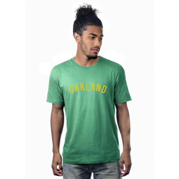 Daxton Premium Basic Crew Neck Short Sleeve Tshirt Cities Oakland Letter - HthGreen Gold-Medium