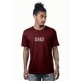 thumbnail image 1 of Daxton Premium Basic Crew Neck Short Sleeve Tshirt Cities Ohio  Letter - Burgundy White-X-Small, 1 of 2