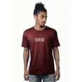 thumbnail image 1 of Daxton Premium Basic Crew Neck Short Sleeve Tshirt Cities Ohio  Letter - CherryHth White-X-Large, 1 of 2