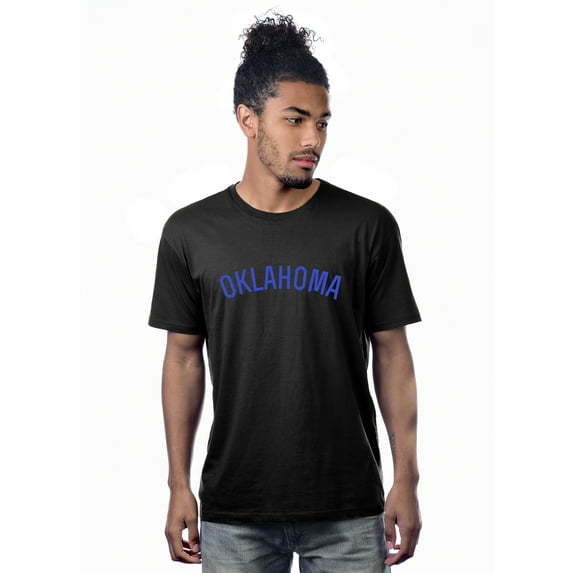 Daxton Premium Basic Crew Neck Short Sleeve Tshirt Cities Oklahoma Letter - Black Royal-Large