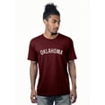 thumbnail image 1 of Daxton Premium Basic Crew Neck Short Sleeve Tshirt Cities Oklahoma  Letter - Burgundy White-X-Large, 1 of 2