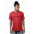 thumbnail image 1 of Daxton Premium Basic Crew Neck Short Sleeve Tshirt Cities Oklahoma  Letter - Red Black -XXX-Large, 1 of 2