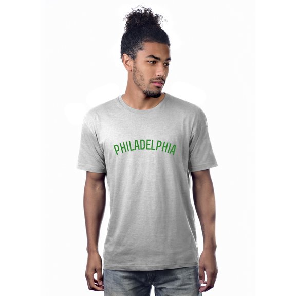 Daxton Premium Basic Crew Neck Short Sleeve Tshirt Cities Philadelphia Letter - HthGrey Green-Small