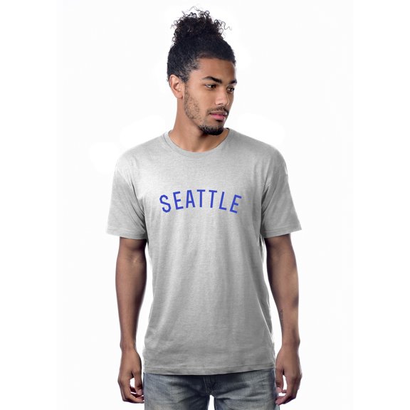 Daxton Premium Basic Crew Neck Short Sleeve Tshirt Cities Seattle Letter - HthGrey Royal-XXX-Large