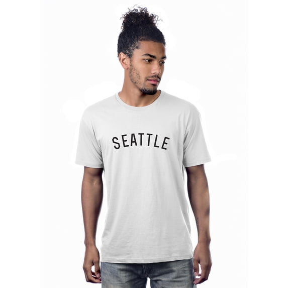 Daxton Premium Basic Crew Neck Short Sleeve Tshirt Cities Seattle Letter - White Black-Medium