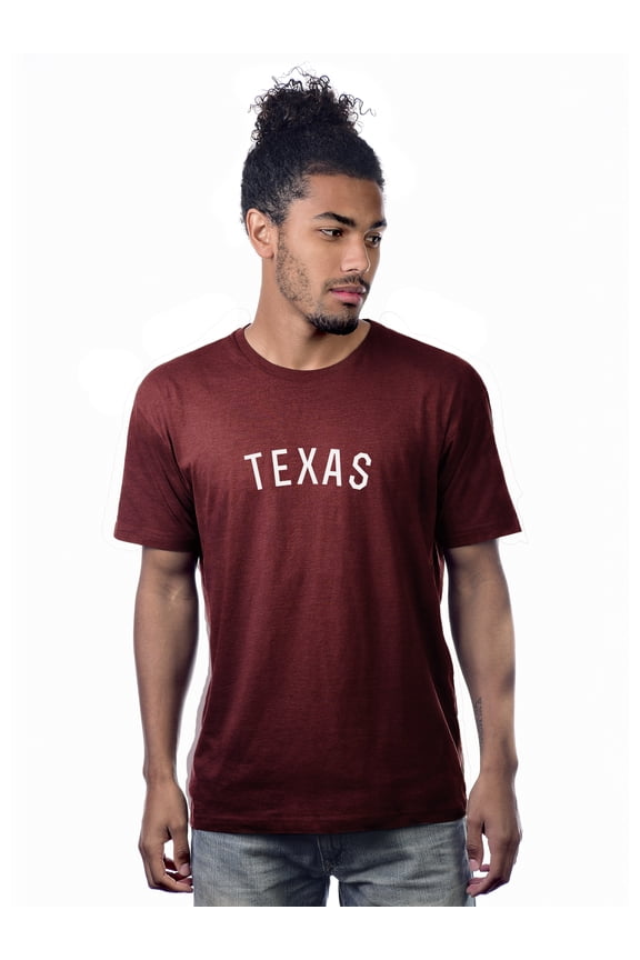 Premium Basic Crew Neck Short Sleeve Tshirt Cities Texas Letter - CherryHth White-Small