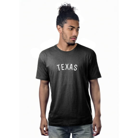 Daxton Premium Basic Crew Neck Short Sleeve Tshirt Cities Texas Letter - HthCharcoal White-Small