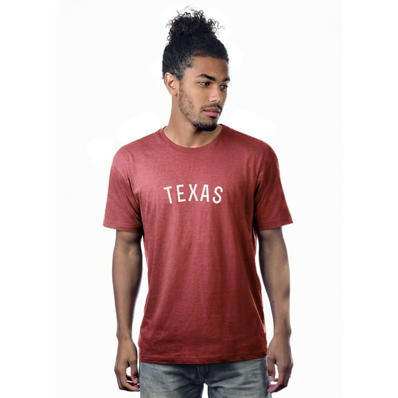 Daxton Premium Basic Crew Neck Short Sleeve Tshirt Cities Texas  Letter - HthRed White-XXX-Large