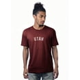 thumbnail image 1 of Daxton Premium Basic Crew Neck Short Sleeve Tshirt Cities Utah  Letter - CherryHth White-Small, 1 of 2