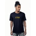 thumbnail image 1 of Daxton Premium Basic Crew Neck Short Sleeve Tshirt Cities Utah  Letter - Navy Gold-XX-Large, 1 of 2