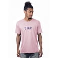 thumbnail image 1 of Daxton Premium Basic Crew Neck Short Sleeve Tshirt Cities Utah  Letter - Pink Navy-XXX-Large, 1 of 2