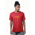 thumbnail image 1 of Daxton Premium Basic Crew Neck Short Sleeve Tshirt Cities Utah  Letter - Red Gold-Large, 1 of 2