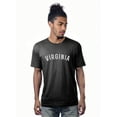 thumbnail image 1 of Daxton Premium Basic Crew Neck Short Sleeve Tshirt Cities Virginia  Letter - HthCharcoal White-X-Large, 1 of 2