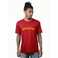 thumbnail image 1 of Daxton Premium Basic Crew Neck Short Sleeve Tshirt Cities Washington  Letter - Red Gold-X-Large, 1 of 2