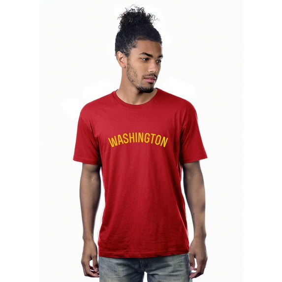 Daxton Premium Basic Crew Neck Short Sleeve Tshirt Cities Washington Letter - Red Gold-X-Large