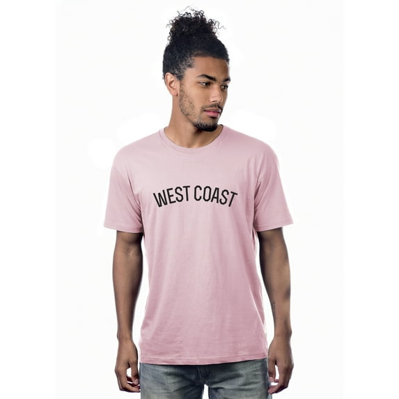 Daxton Premium Basic Crew Neck Short Sleeve Tshirt Cities West Coast Letter - Pink Black-XX-Large