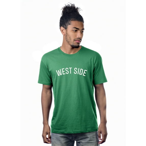 Daxton Premium Basic Crew Neck Short Sleeve Tshirt Cities West Side Letter - Green White-Small