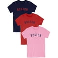 thumbnail image 1 of Daxton Premium Boston Nation Tshirt Short Sleeves Crew Neck Cotton Tee, 3Pk Navy Red, Red Hgray, Pink Navy, 2XL, 1 of 5