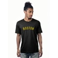 thumbnail image 1 of Daxton Premium Boston Nation Tshirt Short Sleeves Crew Neck Cotton Tee, Black Gold, Medium, 1 of 2