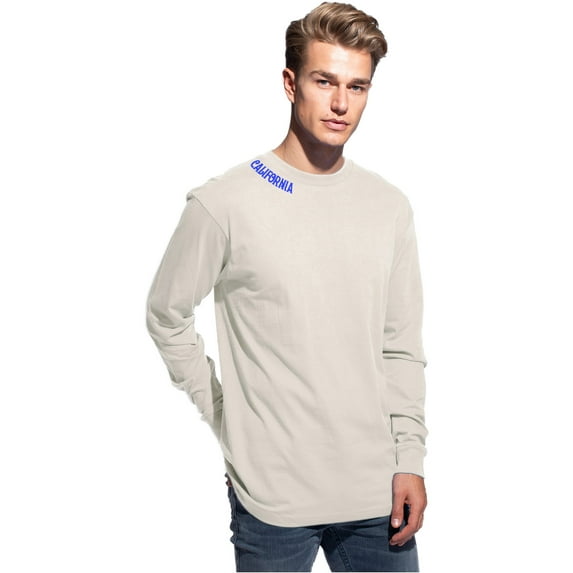 Daxton Premium California Men Long Sleeves T Shirt Ultra Soft Medium Weight Cotton, Vintage Tee Royal Letters 1XL