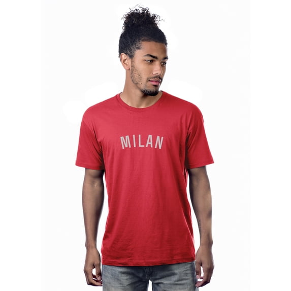 Daxton Premium Casual Basic Crew Neck Short Sleeve Milan Tee Red White,1XL
