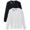 thumbnail image 1 of Daxton Premium Charlotte Men Long Sleeves T Shirt Ultra Soft Medium Weight Cotton, 2Pk Black White White Black 2XL, 1 of 6