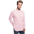 thumbnail image 1 of Daxton Premium Dallas Men Long Sleeves T Shirt Ultra Soft Medium Weight Cotton, Light Pink Tee White Letters Medium, 1 of 3