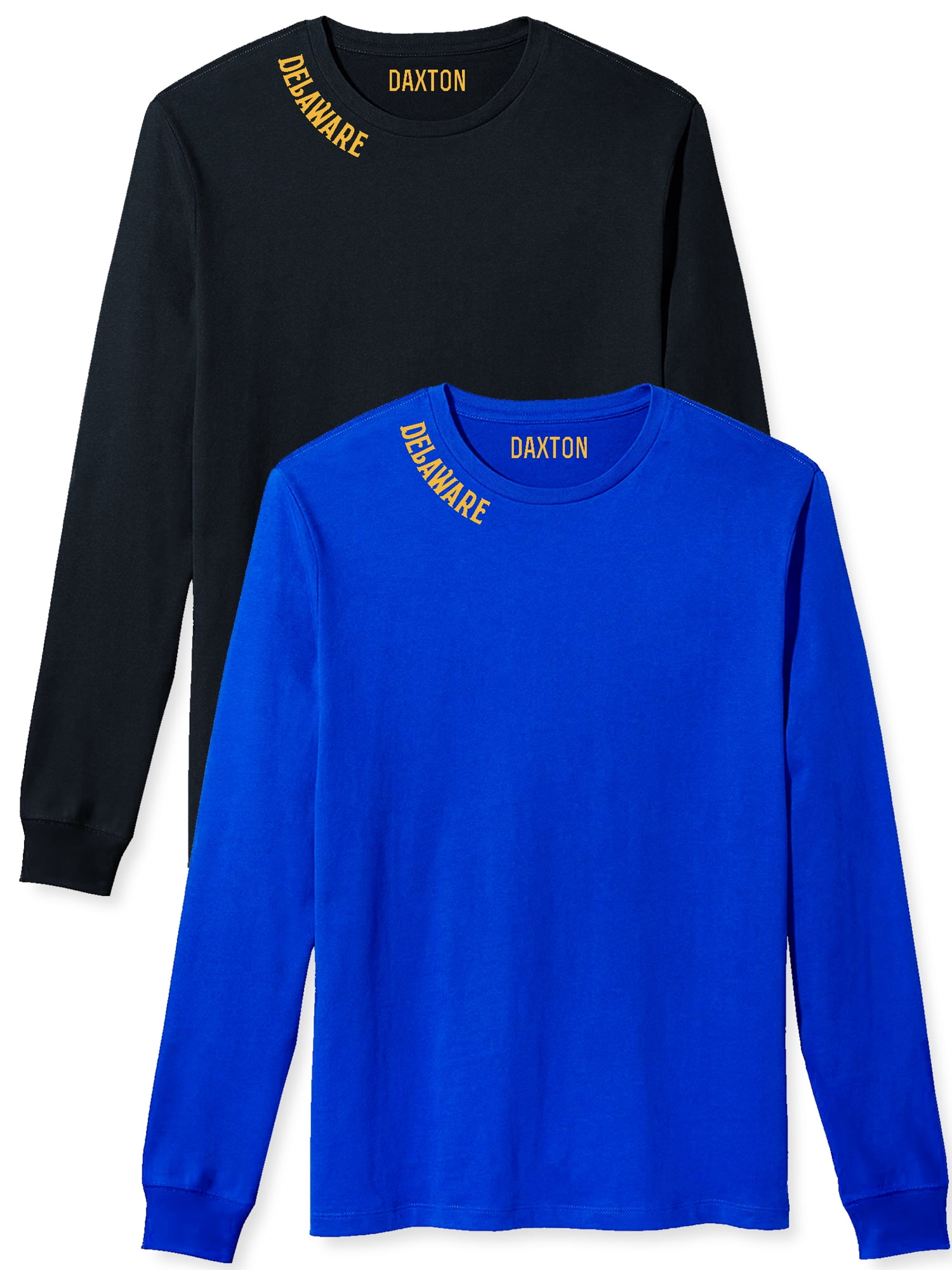 Daxton Premium Men's Long Sleeve T-Shirt 3-Pack - Medium Weight Soft Cotton, Black, Charcoal, Heather Gray