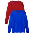 thumbnail image 1 of Daxton Premium Delaware Men Long Sleeves T Shirt Ultra Soft Medium Weight Cotton, 2Pk Red Royal Royal Red  Medium, 1 of 6