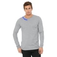 thumbnail image 1 of Daxton Premium Delaware Men Long Sleeves T Shirt Ultra Soft Medium Weight Cotton, HthGray Tee Royal Letters Small, 1 of 3