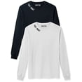 thumbnail image 1 of Daxton Premium EastCoast Men Long Sleeves T Shirt Ultra Soft Medium Weight Cotton, 2Pk Black White White Black Large, 1 of 6