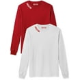 thumbnail image 1 of Daxton Premium Houston Men Long Sleeves T Shirt Ultra Soft Medium Weight Cotton, 2Pk Red White White Red Small, 1 of 6