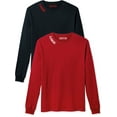 thumbnail image 1 of Daxton Premium Kansas Men Long Sleeves T Shirt Ultra Soft Medium Weight Cotton, 2Pk Black Red Red White 1XL, 1 of 6