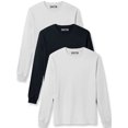 thumbnail image 1 of Daxton Premium Men Long Sleeves T Shirt Medium Weight Soft Cotton, 3Pk White Black White XS, 1 of 6