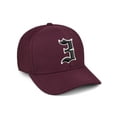 thumbnail image 1 of Daxton Premium Mid Profile Hat Semi Curved Visor Burgundy Cap White Black Gothic Embroidered, Number 3, 1 of 4